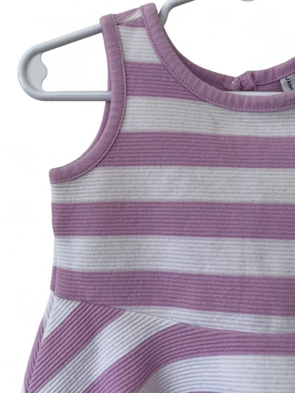 12-18M Girl Janie and Jack Sleeveless Ribbed Textured Fit & Flare Striped Dress